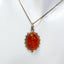 925 Sterling Silver Golden-Yellow Amber Cabochon Pendant Necklace - 22"