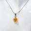 Sterling Silver Raw Citrine Pendant Necklace - 16"