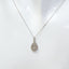 18" 10K White Gold Diamond Encrusted Teardrop Pendant Necklace