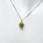 Gold-Plated 7x9mm Green Jade Cabochon Pendant & Gold-Filled Chain