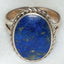 Silver Oval Lapis Lazuli Ring - 13x18mm Bezel Set Cabochon, Size 8.5