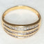 10K Yellow Gold Three-Row Channel Set Diamond Band - Size 9.75