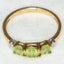 10K Yellow Gold Three-Stone Peridot & Diamond Accent Ring - Size 6.5