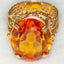 Vintage 14k Yellow Gold Synthetic Citrine Statement Ring - Size 6.5