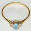 14k Yellow Gold Blue Topaz and Diamond Ring - Size 10