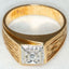 Vintage 10k Yellow Gold Men's Diamond Statement Ring - Size 8 1/2