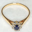 Vintage 14k Gold Sapphire and Diamond Cluster Ring - Size 10