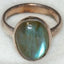 Enchanting Labradorite Sterling Silver Statement Ring - Size 7