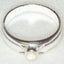 Dainty Rhodium-Plated Sterling Silver Moonstone Ring - Size 6