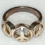 Triple Peace Sign 925 Sterling Silver Ring - Pre-owned