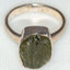 Sterling Silver Free-Form Moldavite Bezel Set Ring - Size 4.75