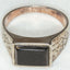 925 Silver Rectangular Obsidian Statement Ring - Size 10.5