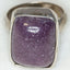 Sterling Silver Rectangular Lepidolite Statement Ring - Size 7.5