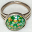 925 Silver Malrani Glass Cabochon Ring - Size 4.75