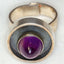 925 Sterling Silver Amethyst Cabochon Statement Ring