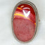 925 Silver Ring, 17x29mm Jasper Brunea Cabochon, Size 6.75