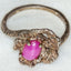925 Silver Cast Ring with 5x7mm Synthetic Ruby Cabochon - Size 7.25