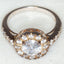 925 Silver Halo Ring with 7mm Round Cubic Zirconia - Size 7