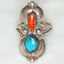 925 Silver Turquoise and Carnelian Statement Ring - Size 6