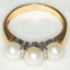 14K Yellow Gold Pearl and Diamond Ring - Size 5