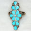 925 Silver Inlaid Turquoise Cluster Ring - Size 4.75
