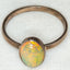 925 Silver Ring with 8x10mm Ethiopian Opal Cabochon - Size 6.5