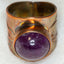 Copper Ring with 14mm Amethyst Cabochon - Size 7