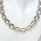 Authentic Tiffany & Co. 925 Sterling Silver Square Cut-Out Link Necklace, 18" - Pre-Owned