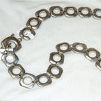 Authentic Tiffany & Co. 925 Sterling Silver Square Cut-Out Link Necklace, 18" - Pre-Owned