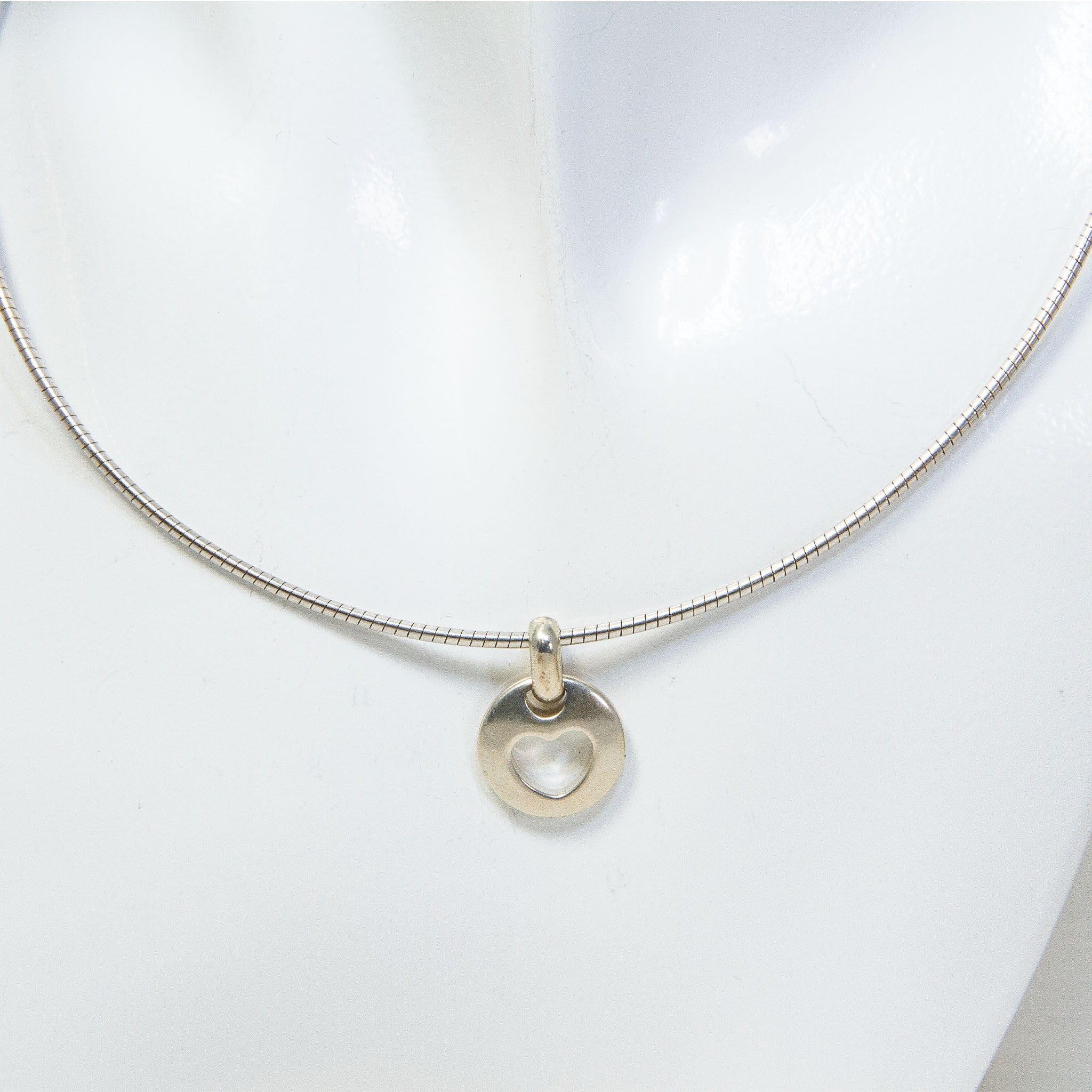 Tiffany & Co. Vintage Sterling Silver Cut-Out Heart Pendant Necklace - 17" Main image