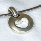Tiffany & Co. Vintage Sterling Silver Cut-Out Heart Pendant Necklace - 17"