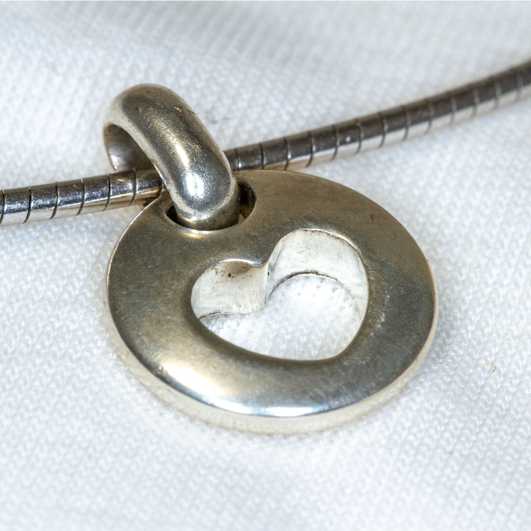 Tiffany & Co. Vintage Sterling Silver Cut-Out Heart Pendant Necklace - 17"