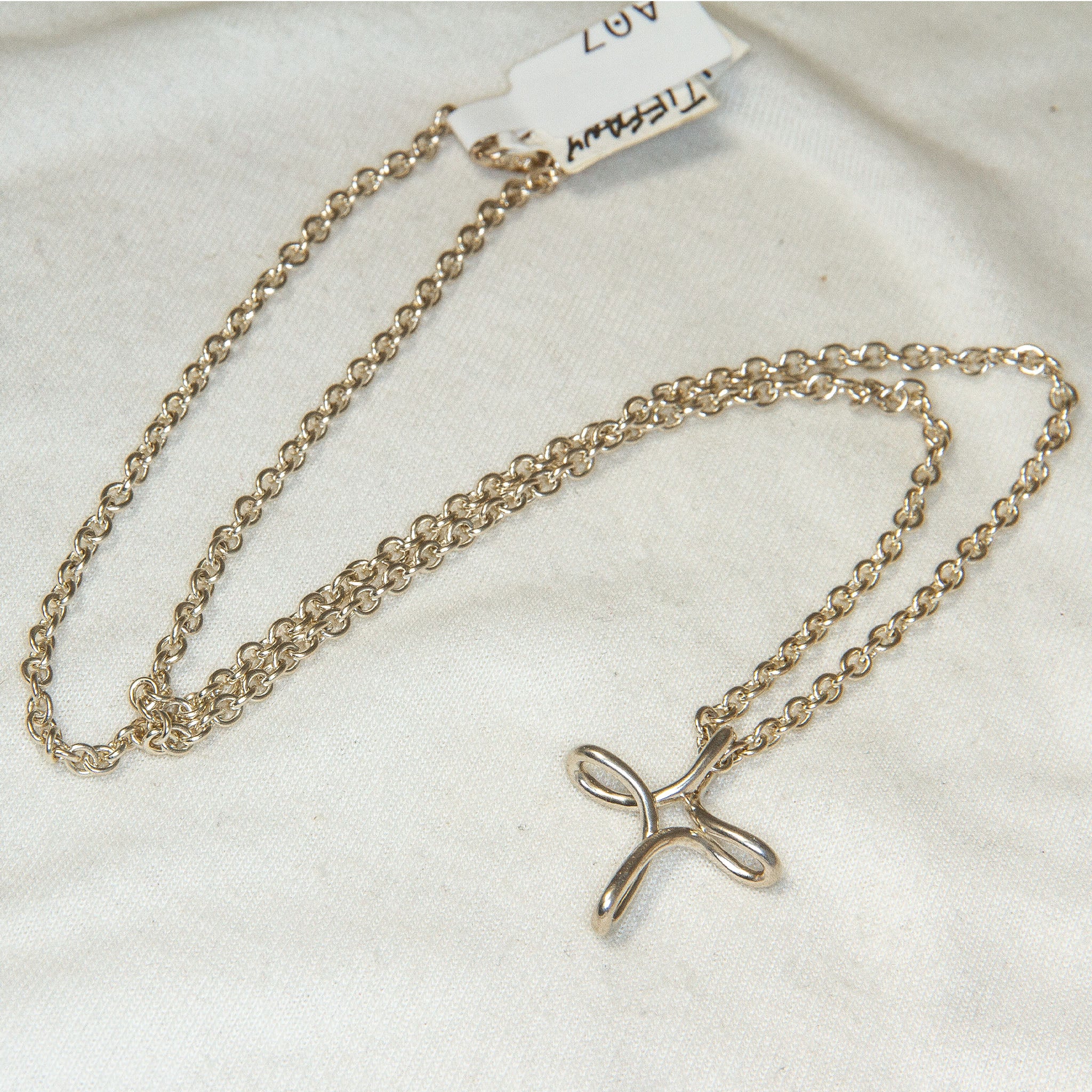 Tiffany & Co. Sterling Silver Infinity Cross Pendant Necklace - 20" Pre-owned