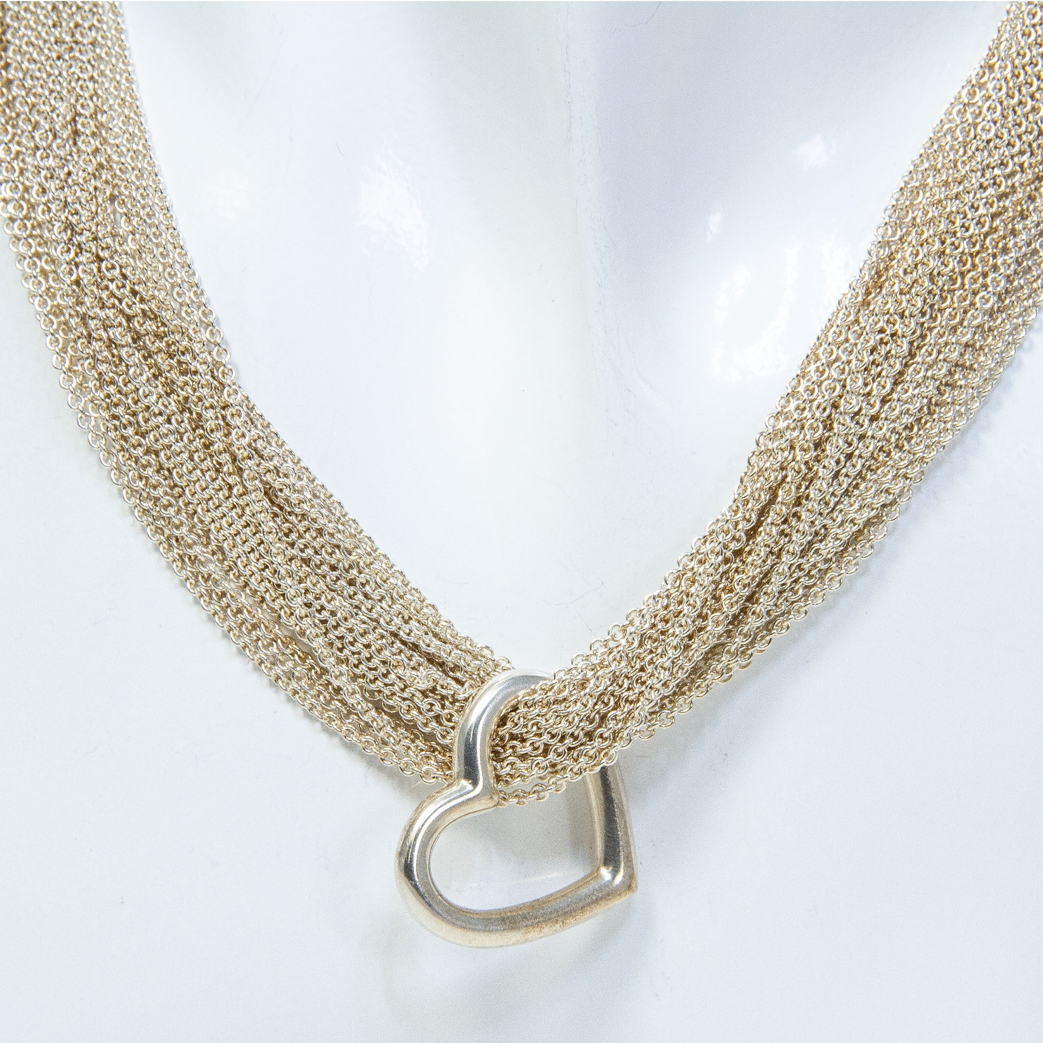 Authentic Tiffany & Co. 925 Sterling Silver Multi-Strand Heart Toggle Necklace - Pre-Owned Main image