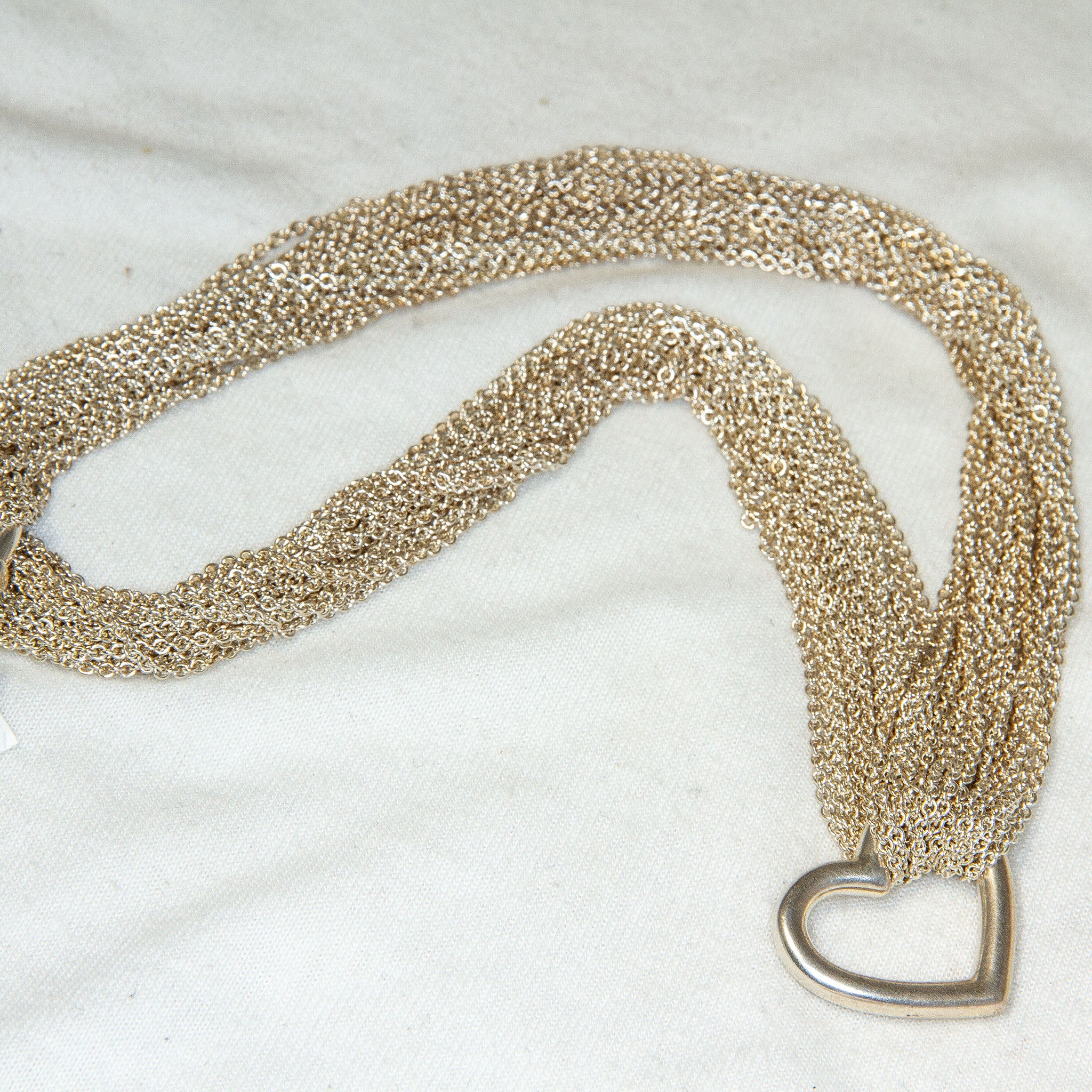 Authentic Tiffany & Co. 925 Sterling Silver Multi-Strand Heart Toggle Necklace - Pre-Owned