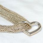 Authentic Tiffany & Co. 925 Sterling Silver Multi-Strand Heart Toggle Necklace - Pre-Owned