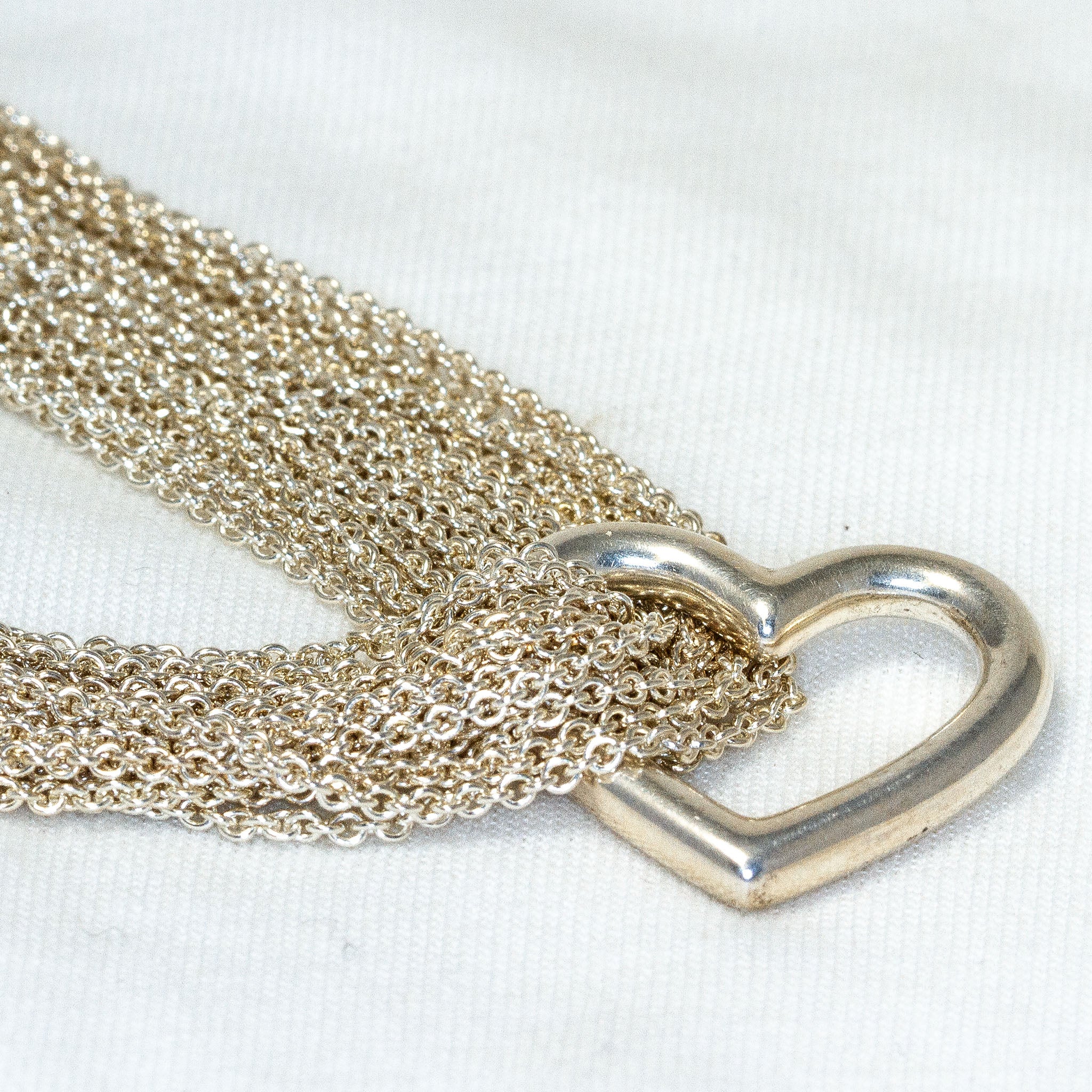 Authentic Tiffany & Co. 925 Sterling Silver Multi-Strand Heart Toggle Necklace - Pre-Owned