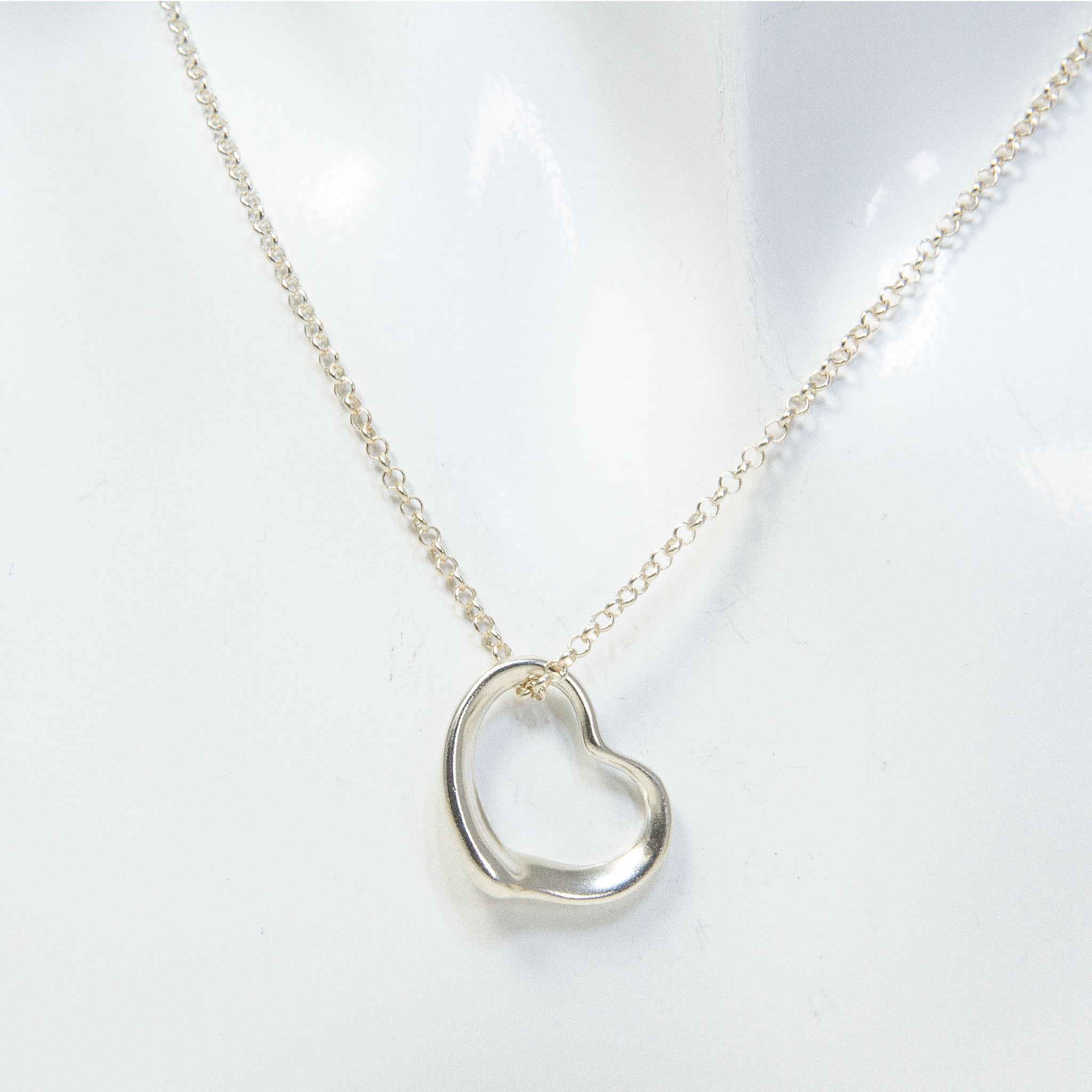 Tiffany & Co. Elsa Peretti Open Heart Pendant Necklace - Sterling Silver 18"