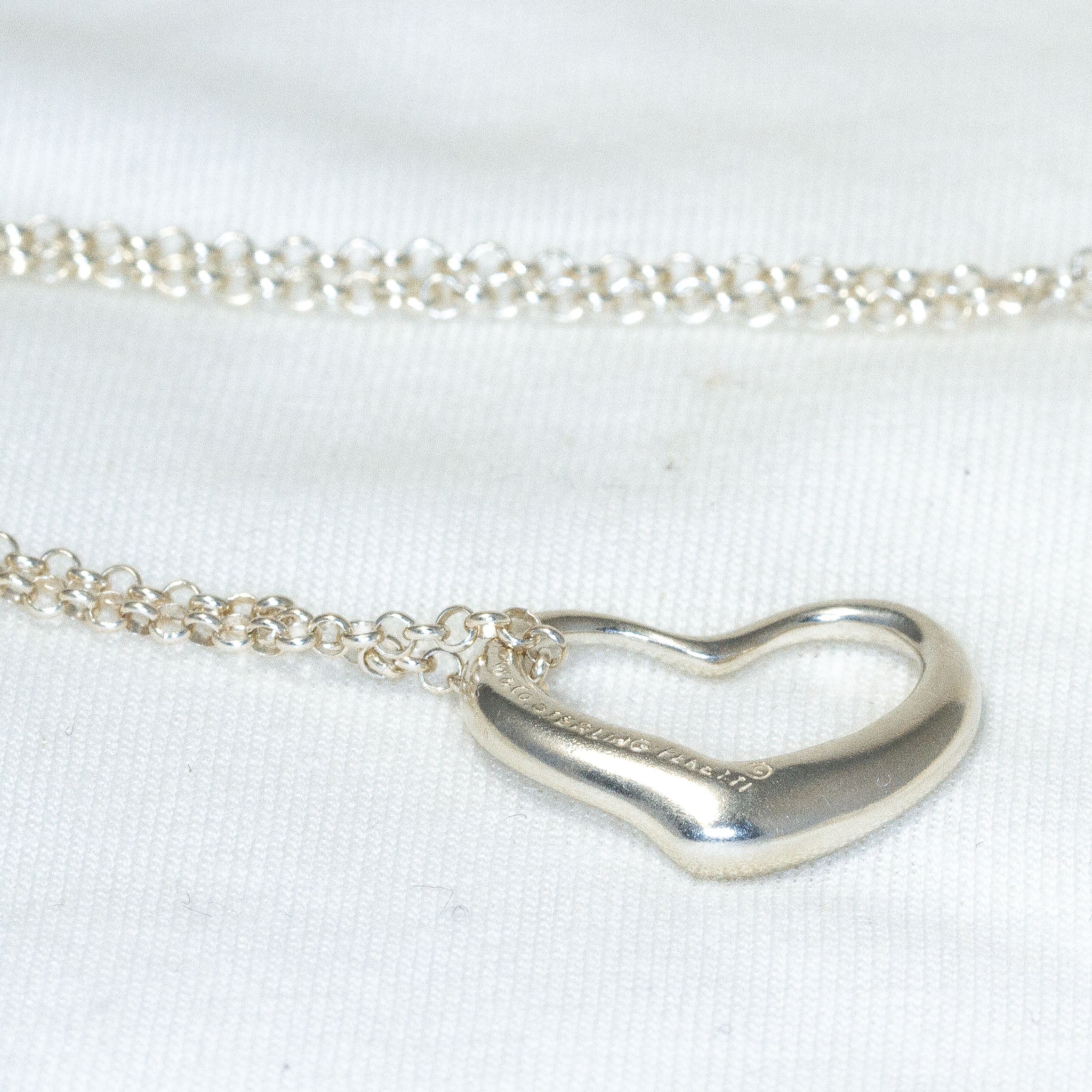 Tiffany & Co. Elsa Peretti Open Heart Pendant Necklace - Sterling Silver 18" Main image