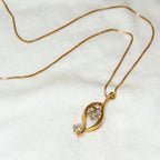 14k Yellow Gold Diamond Swirl Pendant Necklace (0.45 CTW) - 15" - Pre-Owned