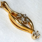 14k Yellow Gold Diamond Swirl Pendant Necklace (0.45 CTW) - 15" - Pre-Owned