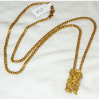 22K Gold Plated Cast Floral Pendant Necklace - 24" Curb Link Chain