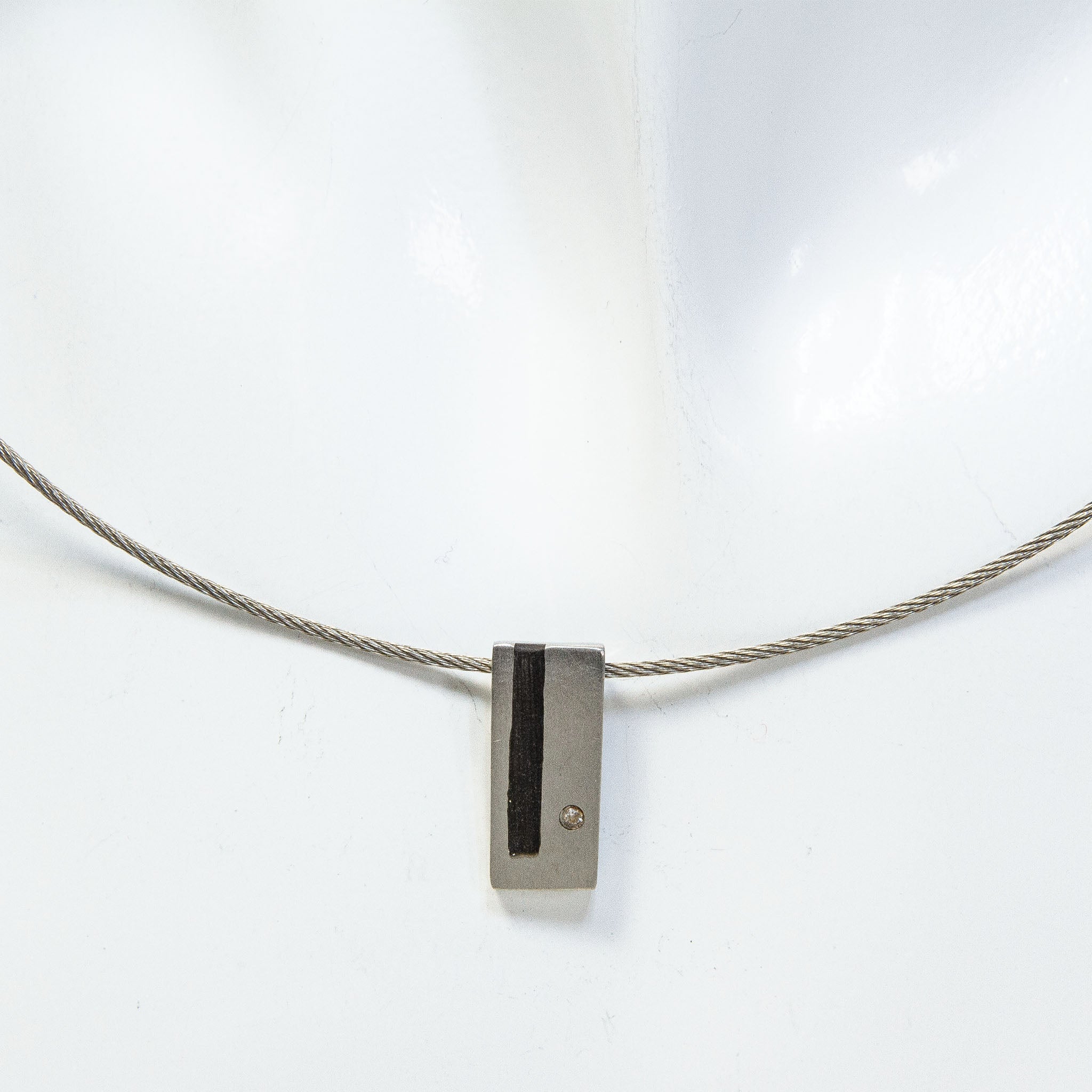 Men's Steelex Stainless Steel Minimalist Pendant on Wire Choker