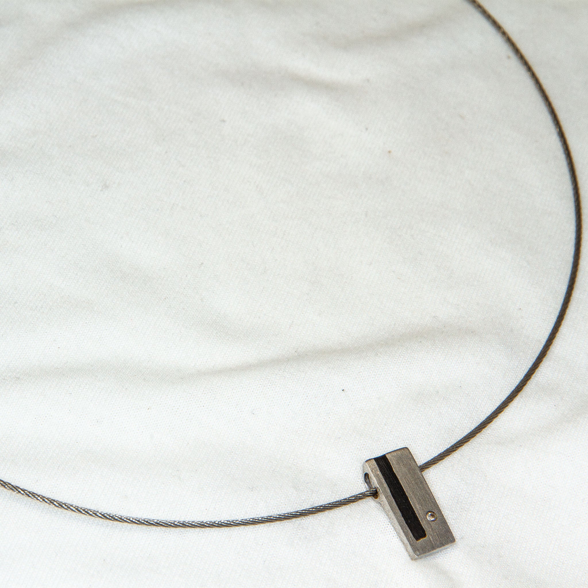 Men's Steelex Stainless Steel Minimalist Pendant on Wire Choker Secondary image