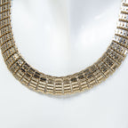 Ladies Stainless Steel Wide Articulated Link Collar Choker Necklace Pre-Owned
