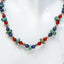 15" Turquoise & Carnelian Beaded Choker Necklace with Silver Accents