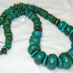 Chunky Natural Turquoise Beaded Statement Necklace - 19"