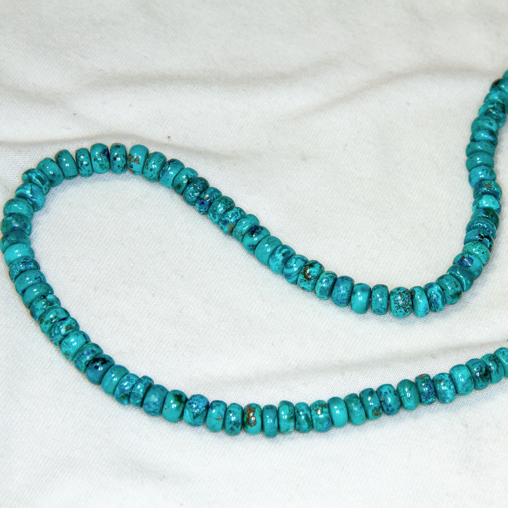 17" Natural Turquoise Heishi Bead Necklace