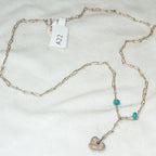 Artisanal Handmade .925 Silver Wire Chain & Crinoid Fossil Necklace - 17"