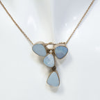 Sterling Silver Boulder Opal Cluster Pendant Necklace - 18"